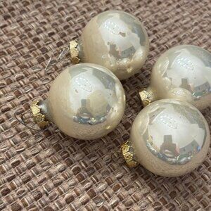 Set of 4 Vintage Gold Mercury Glass Ornaments HD Brand